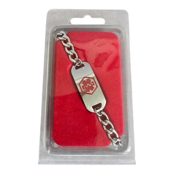 NEW MedLine Heart Patient Medical Alert ID Bracelet 7.5" Stainless Steel - Picture 1 of 3